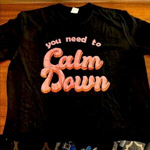 Black Swiftie Themed T-Shirt with Pink Graphic